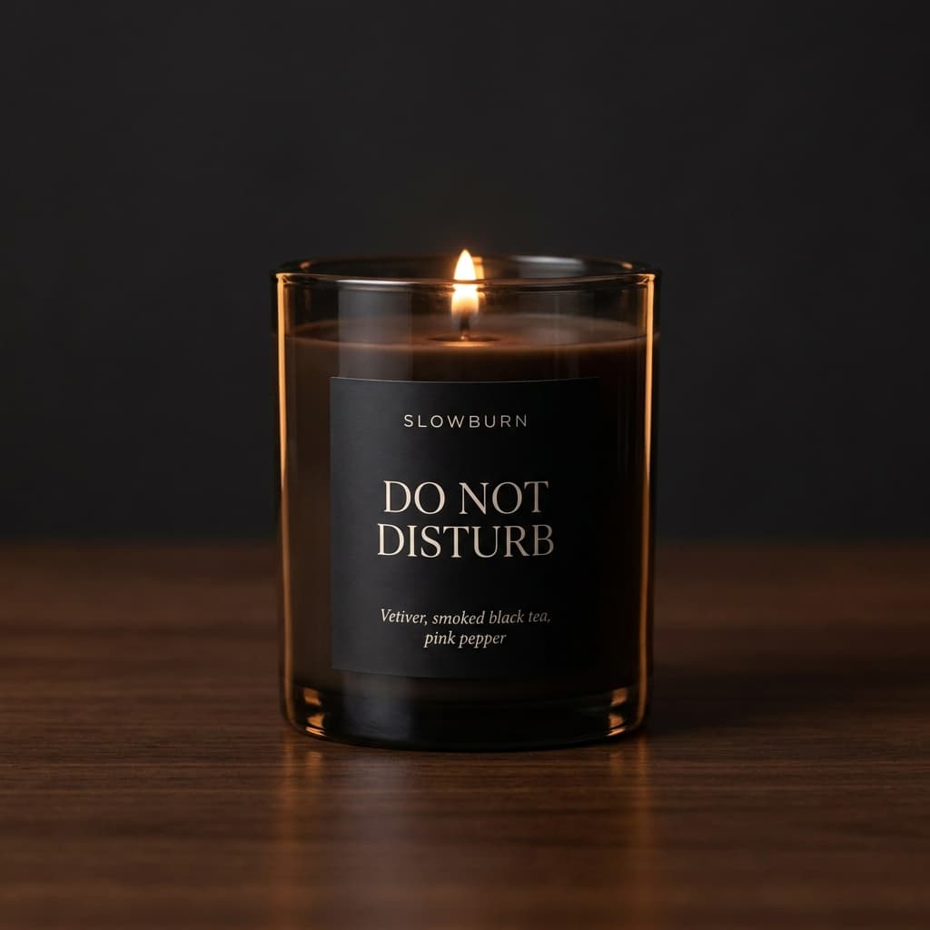 Do Not Disturb candle — Vetiver, smoked black tea, pink pepper