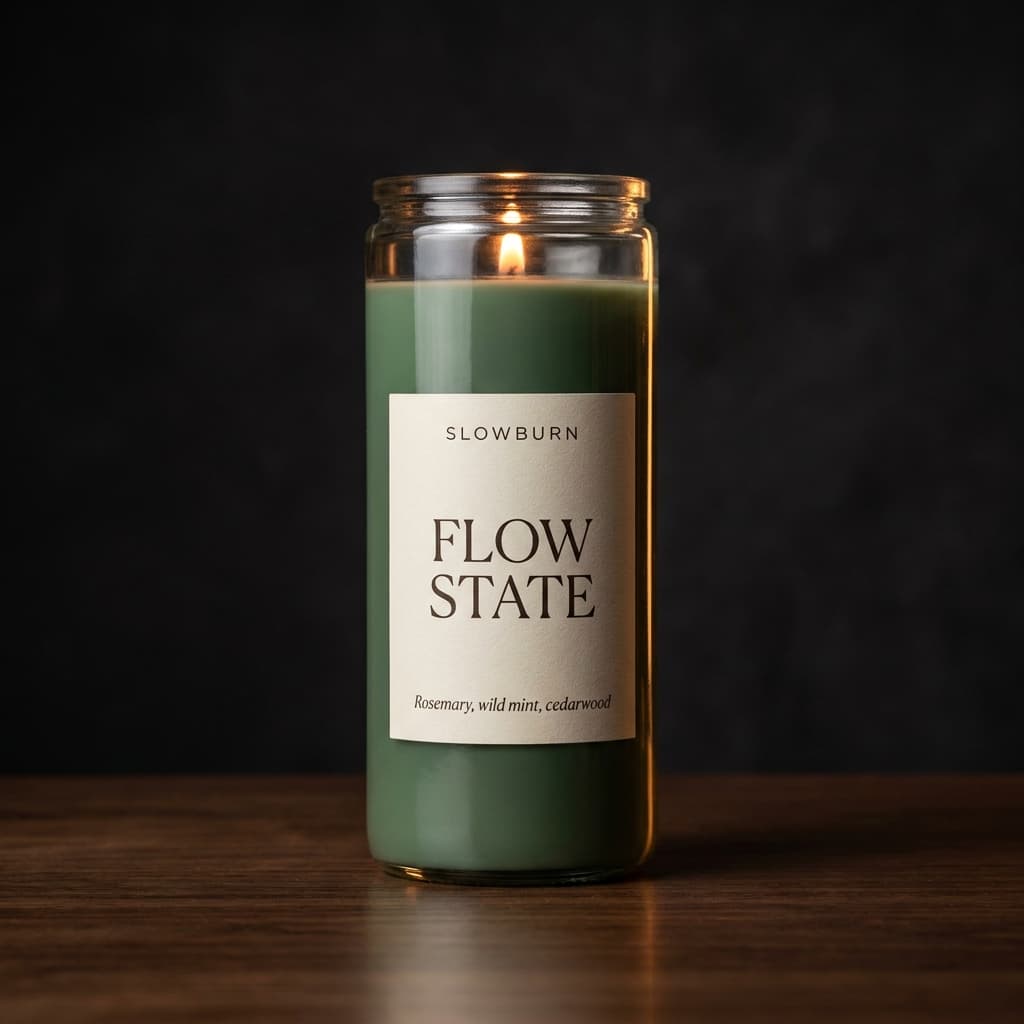 Flow State candle — Rosemary, wild mint, cedarwood