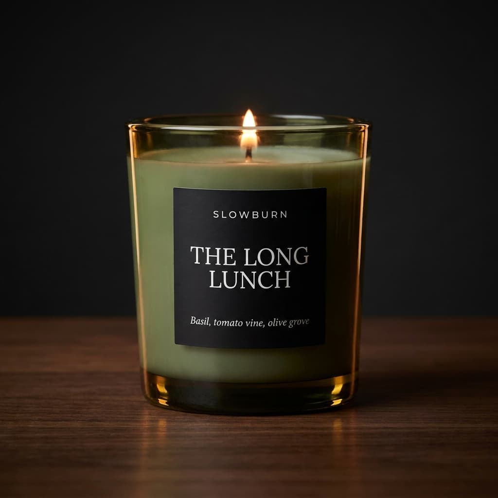 The Long Lunch candle — Basil, tomato vine, olive grove