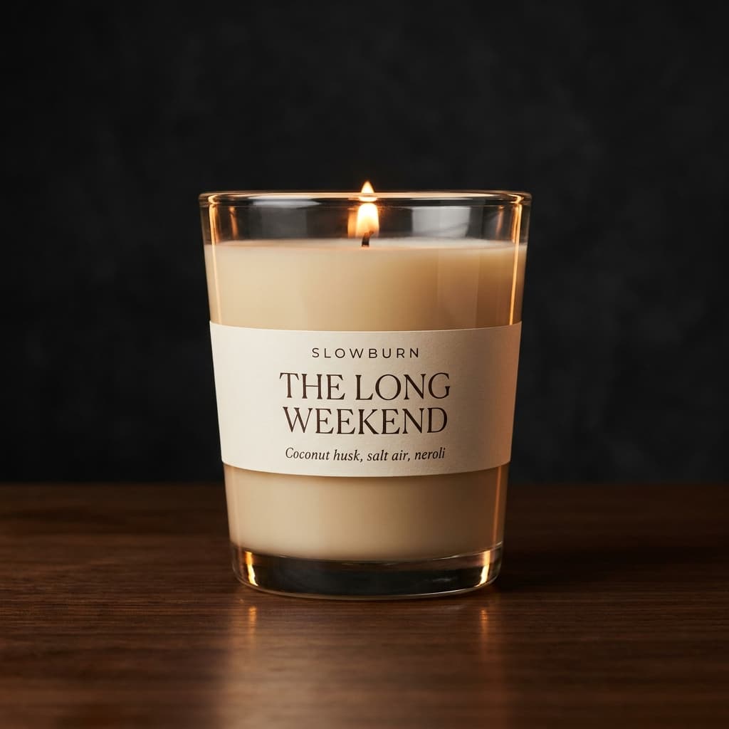 The Long Weekend candle — Coconut husk, salt air, neroli