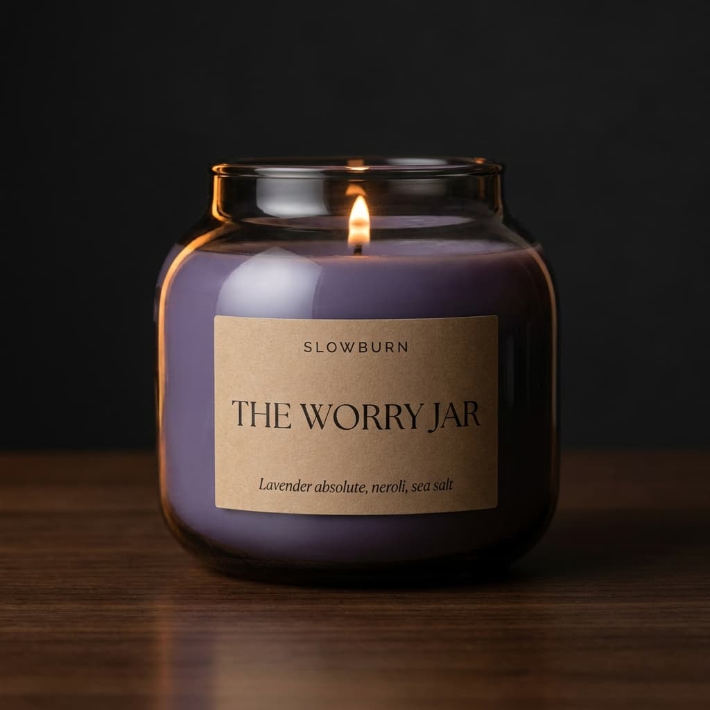 The Worry Jar candle — Lavender absolute, neroli, sea salt