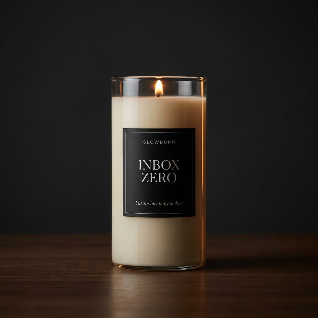 Inbox Zero candle — Yuzu, white tea, bamboo