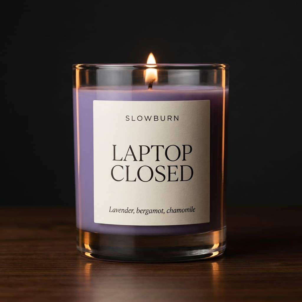 Laptop Closed candle — Lavender, bergamot, chamomile